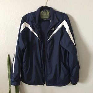 Men’s navy blue and white fleece lined jacket
